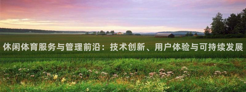 必一体育在线玩：休闲体育服务与管理前沿：技术创新、用户体验与