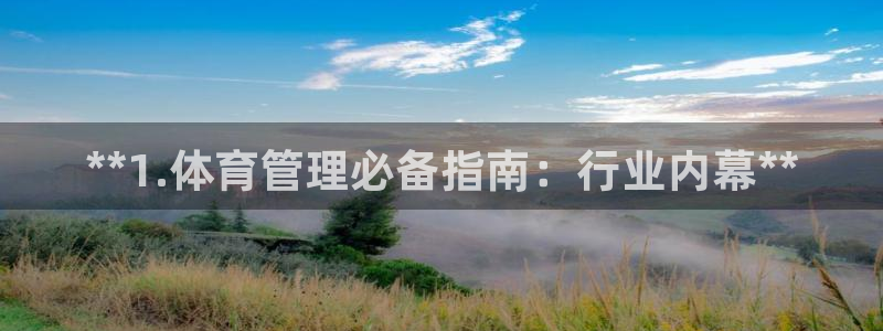 必一体育sport官方网站：**1.体育管理必备指南：行业内